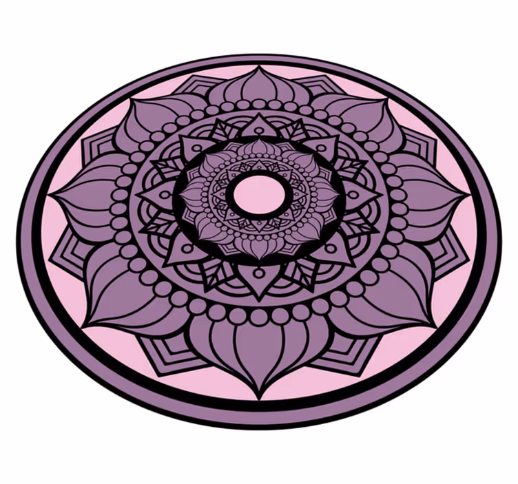 Tapete vinílico de mandala padrão floral circular - TenStickers