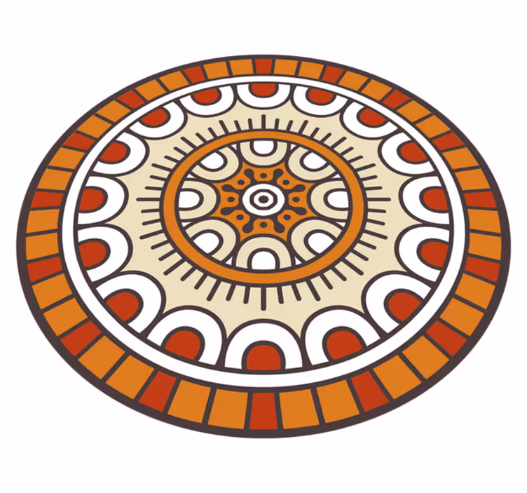 Tapete vinílico de mandala motivo com padrão circular - TenStickers