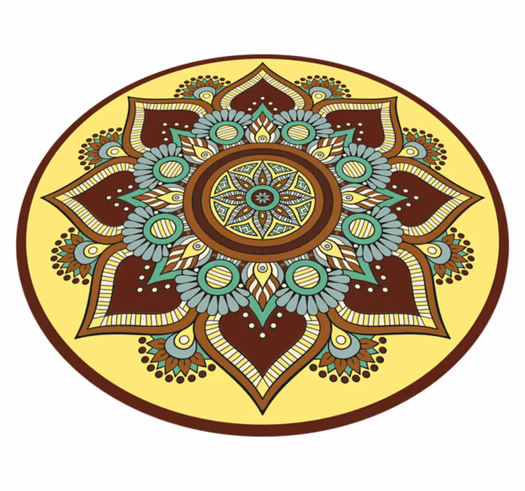 Tapete vinílico de mandala padrão ornamentado colorido - TenStickers