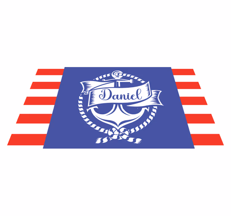 Tapete vinílico com nome projeto de âncora náutica - TenStickers