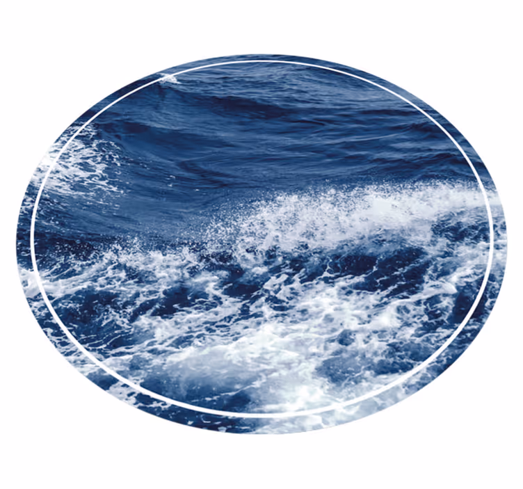 Tapete vinílico redondo movimento das ondas do oceano - TenStickers