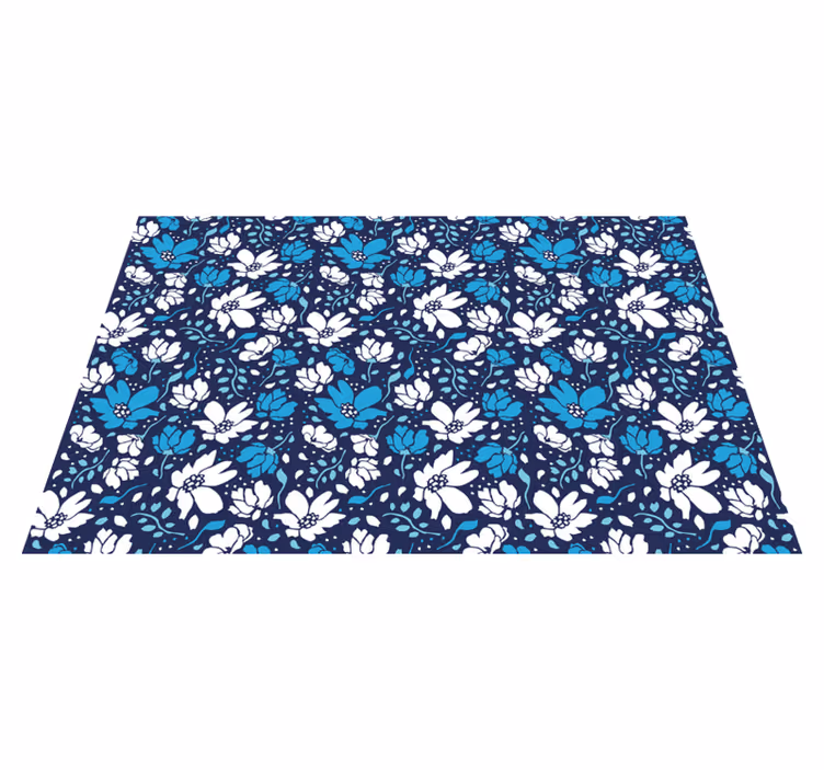 Tapete vinílico flores e plantas motivo floral marinho - TenStickers