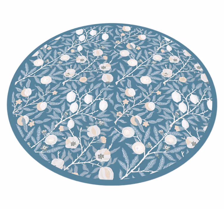 Tapete vinílico redondo com estampa floral - TenStickers