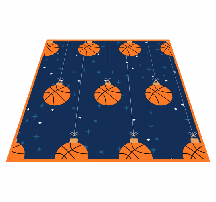 Tapete em vinil infantil padrão de enfeite de basquete - TenStickers
