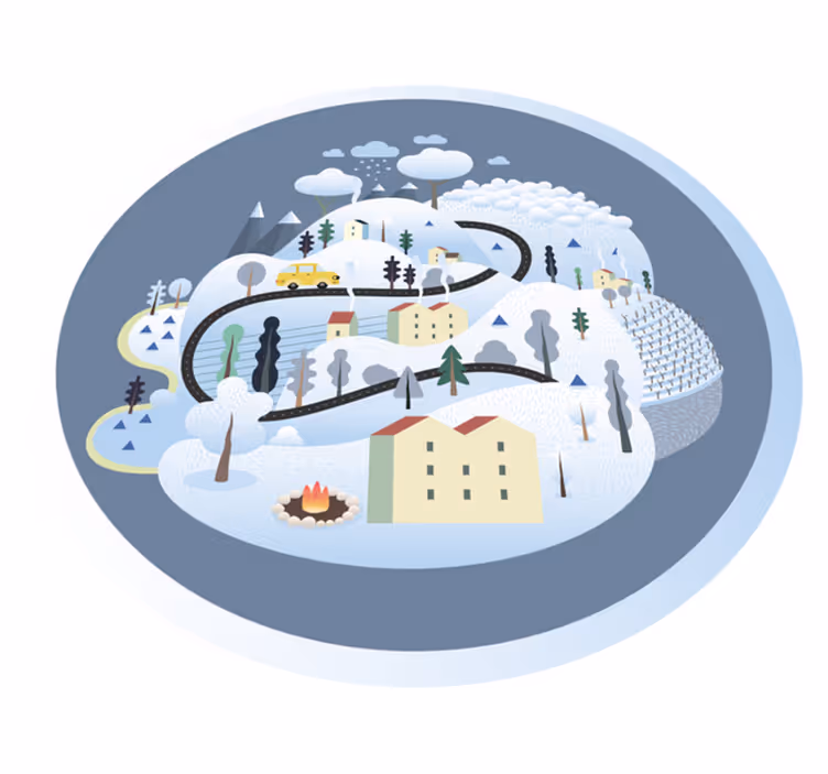 Tapete vinílico de estradas jornada de paisagens caprichosas - TenStickers