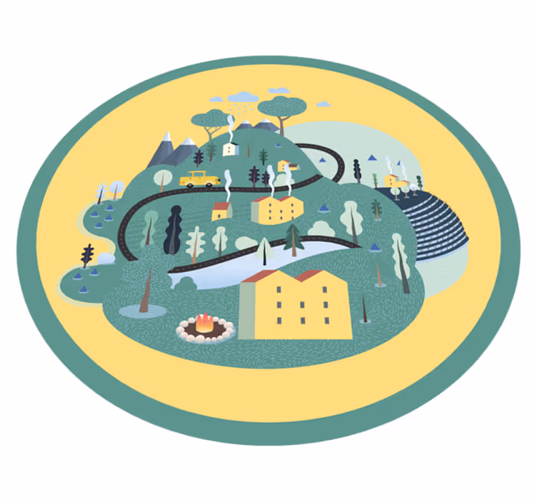Tapete vinílico de estradas jornada paisagística lúdica - TenStickers