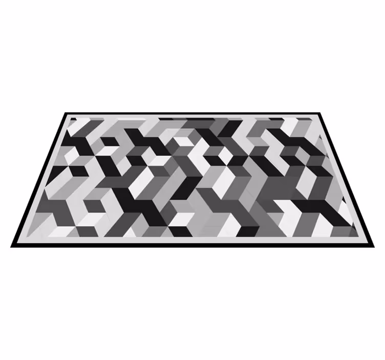 Tapete vinílico geométricas padrão 3d cinza - TenStickers
