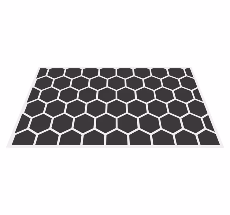 Hexágonos pretos figuras geométricas tapetes geométricos - TenStickers