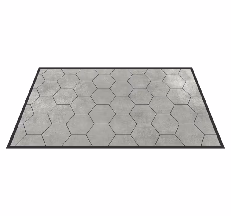 Tapete vinílico casa de banho motivo cinza hexagonal - TenStickers