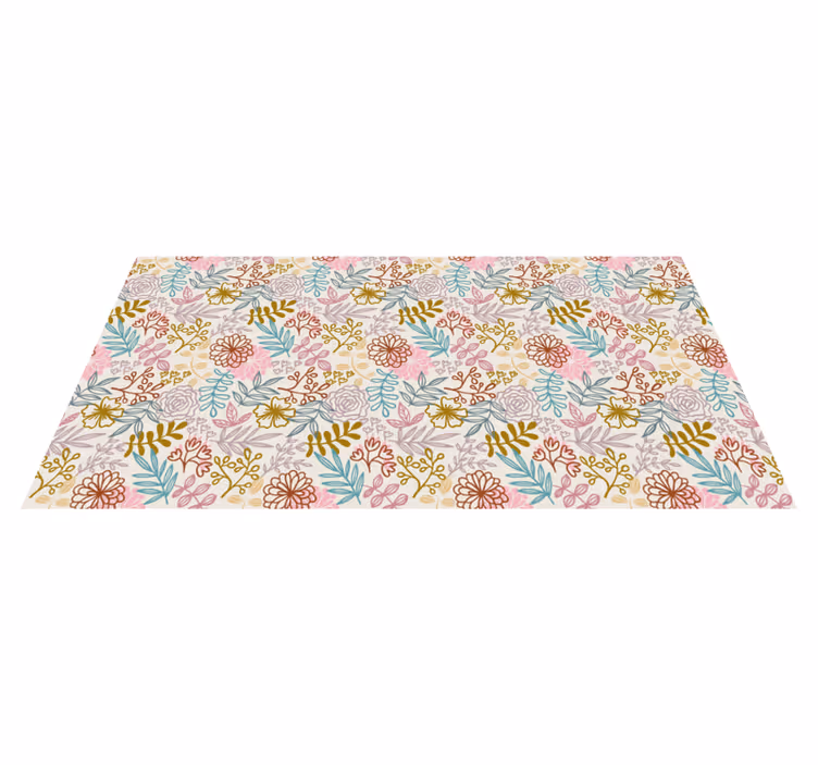Tapete vinílico quarto coleção de padrões florais - TenStickers