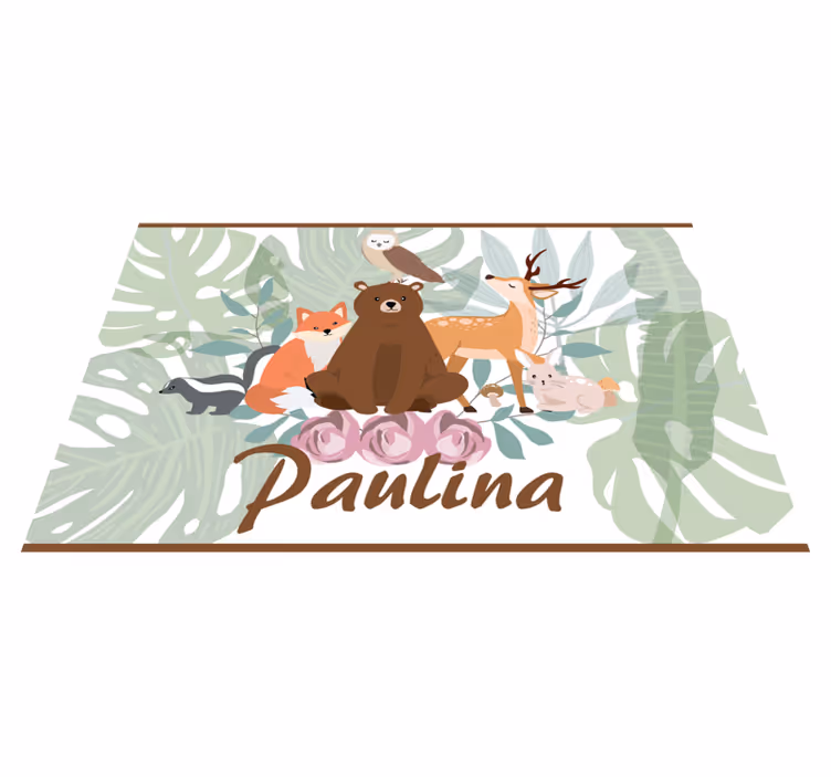Tapete para animais personalizado feminino com animais da florest - TenStickers