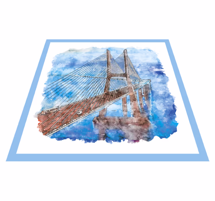 Tapete vinílico casa de banho arte de ponte suspensa - TenStickers