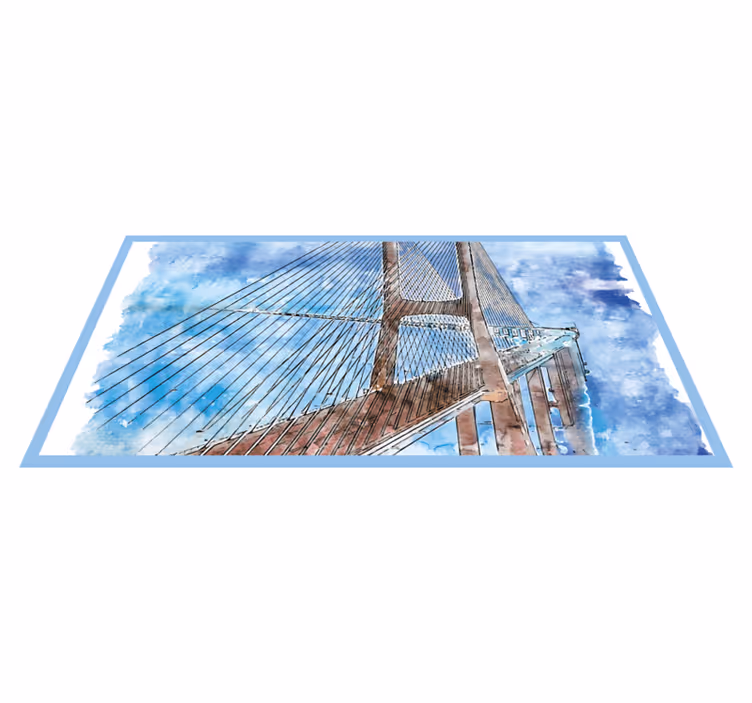 Tapete vinílico sala de estar ilustração de ponte - TenStickers
