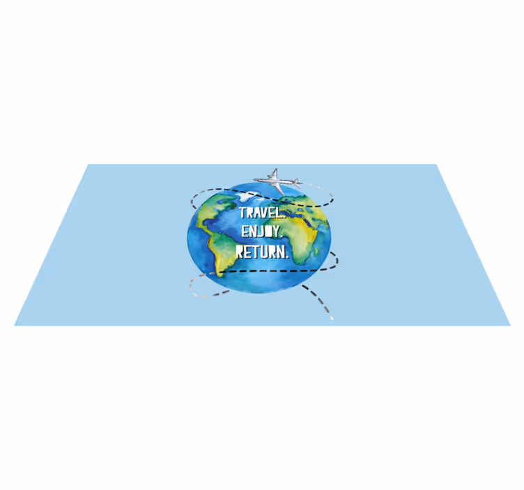 Tapete vinílico de mapa mundial viagem delícia volte - TenStickers