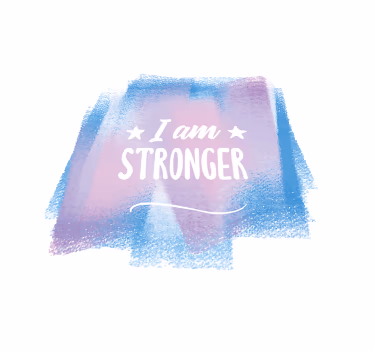 Tapete vinílico frases e textos eu sou mais forte - TenStickers