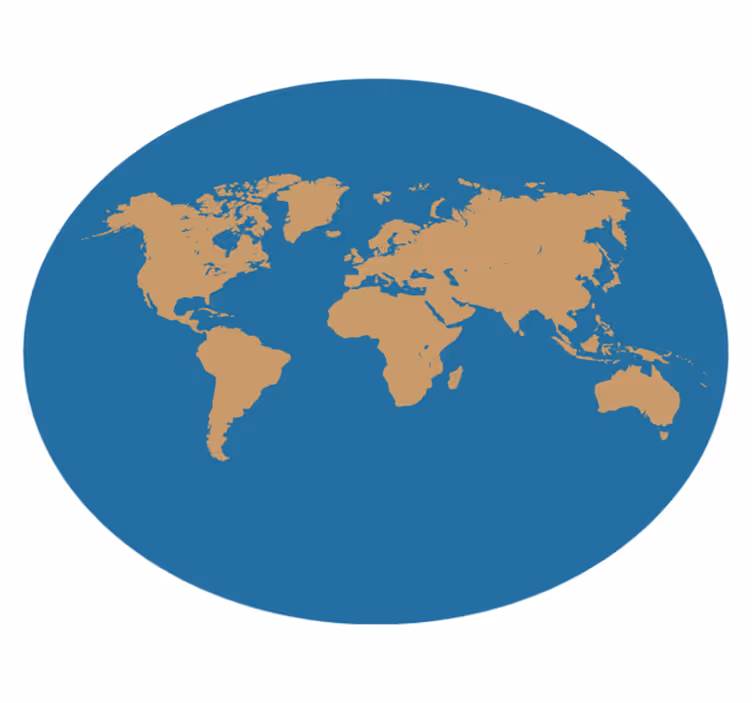 Tapete vinílico de mapa mundial descoberta geográfica - TenStickers