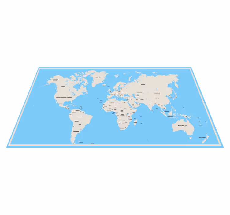 Tapete vinílico de mapa mundial design global simples - TenStickers