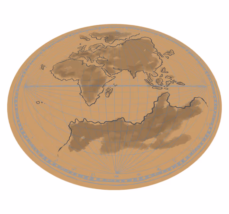 Tapete vinílico de mapa mundial contorno global - TenStickers
