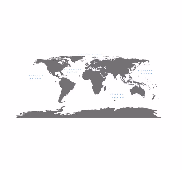 Tapete vinílico sala de estar mapa-múndi estilizado - TenStickers