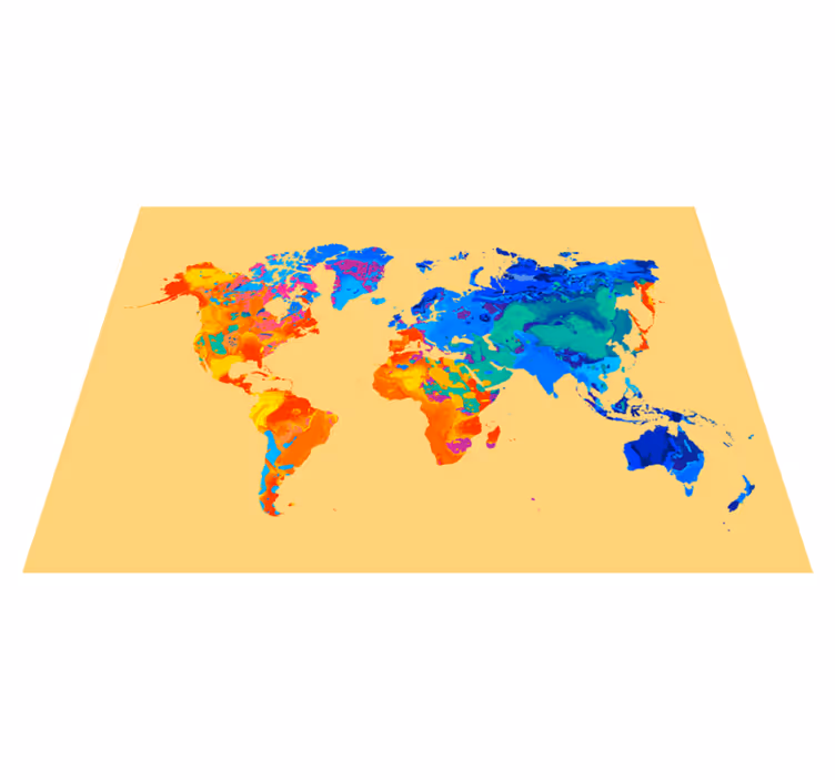Tapete vinílico de mapa mundial mapa mundial brilhante - TenStickers
