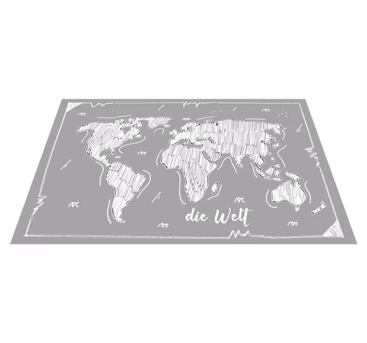 Tapete vinílico de mapa mundial esboço do globo terrestre - TenStickers