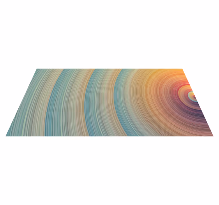 Tapete vinílico minimalista ondas espirais coloridas - TenStickers