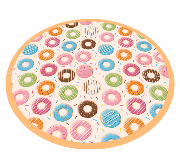 Tapete em vinil infantil padrão de donut colorido - TenStickers