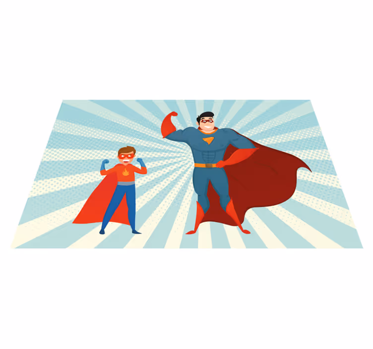 Tapete em vinil infantil dupla de super-heróis - TenStickers