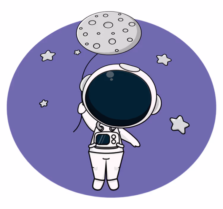 Tapete em vinil infantil astronauta com balão - TenStickers