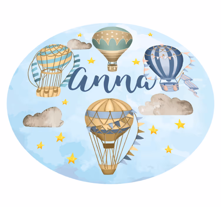 Tapete vinílico com nome fantasia de balão de ar - TenStickers