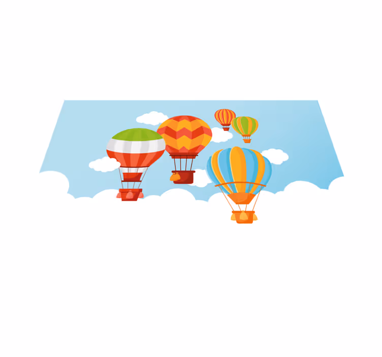 Tapete em vinil infantil ar quente colorido - TenStickers