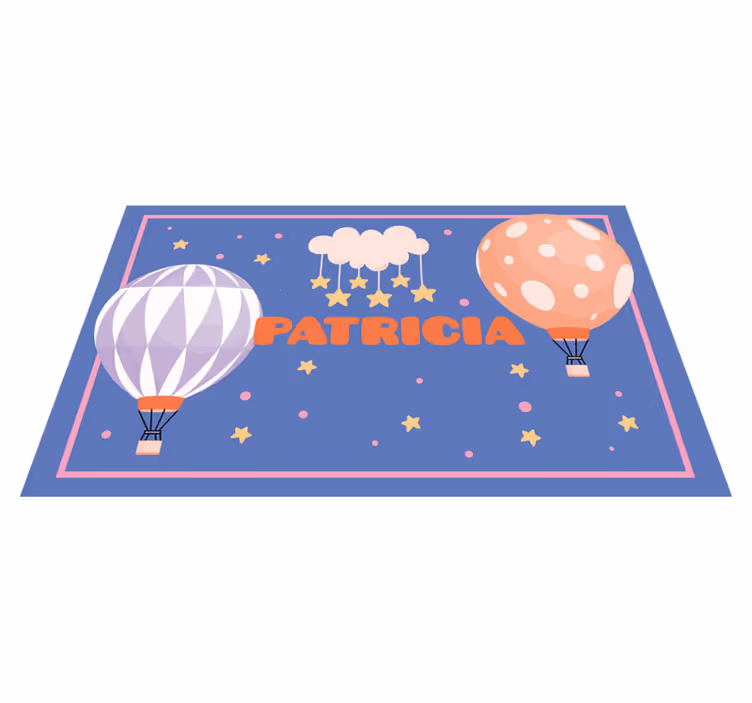 Tapete vinílico com nome aventuras de balão - TenStickers