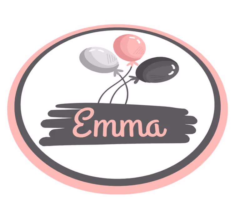 Tapete vinílico com nome tema de balão personalizado - TenStickers