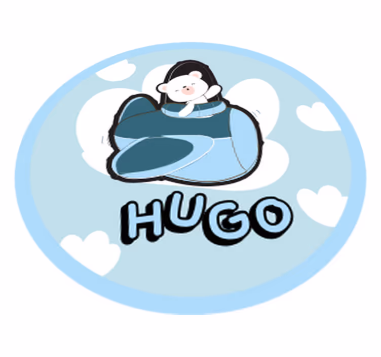 Tapete vinílico com nome urso na bolsa - TenStickers