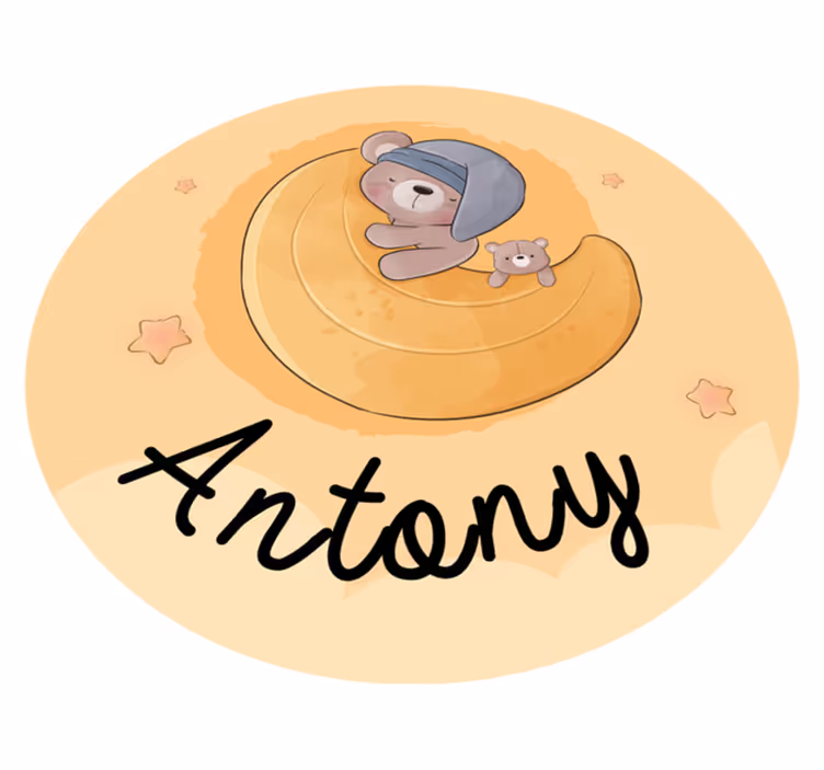 Ursinho de pelúcia rodeado de estrelas tapete personalizado - TenStickers