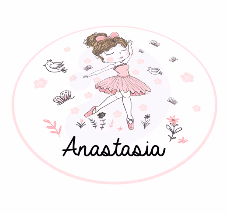 Tapete vinílico com nome bailarina - TenStickers
