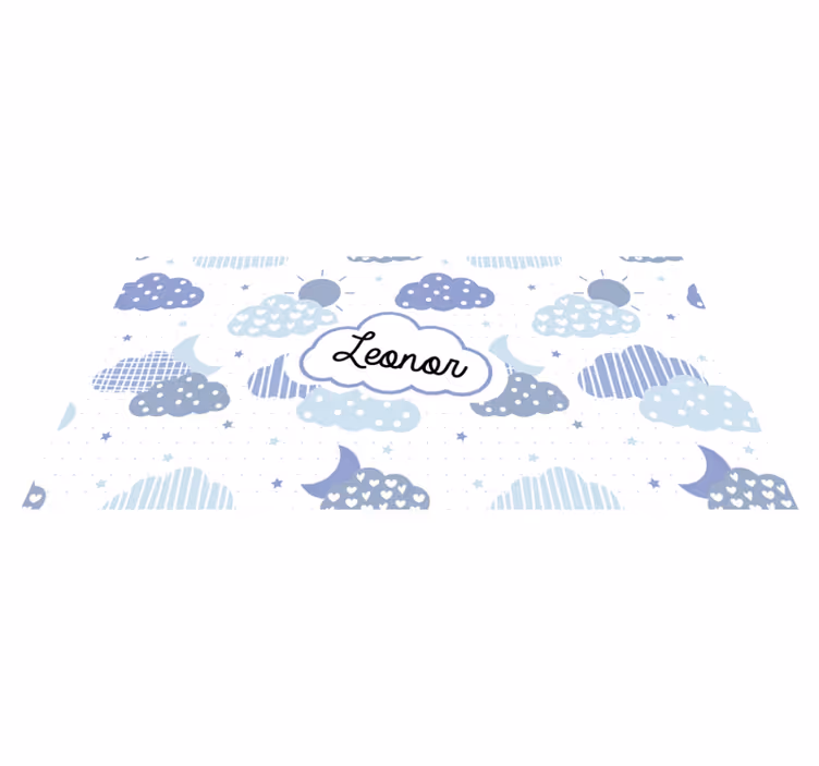 Tapete vinílico com nome padrão de nuvens - TenStickers