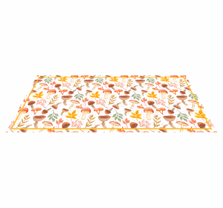 Tapete vinílico natureza padrão de folhas de cogumelo - TenStickers