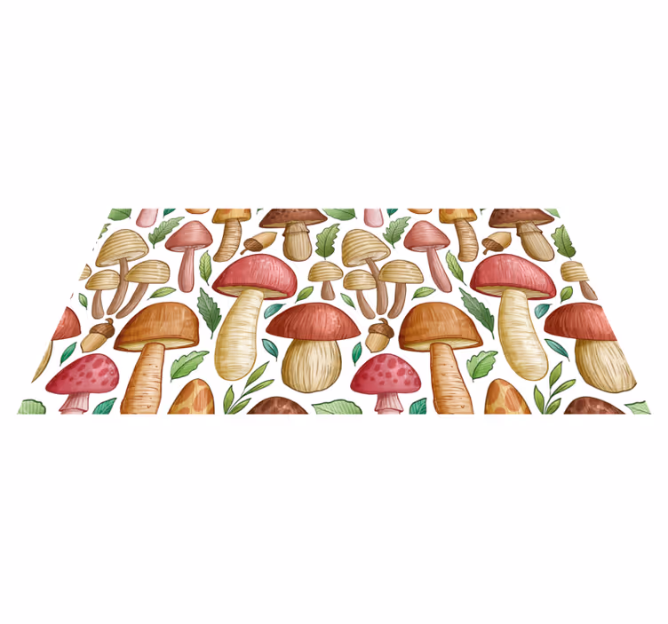 Tapete vinílico natureza variedade de cogumelos brincalhões - TenStickers