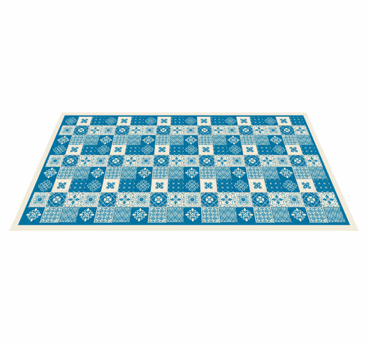 Tapete vinílico azulejos mosaico azul estampado - TenStickers