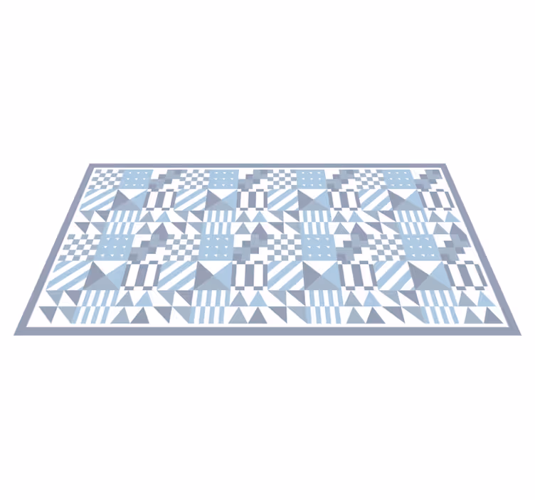 Tapete vinílico azulejos padrões geométricos azuis - TenStickers