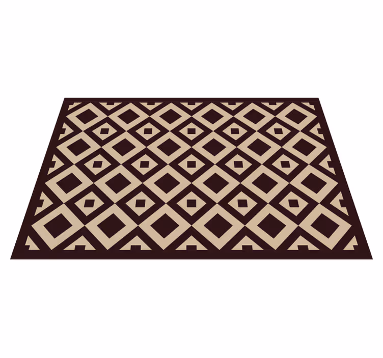 Tapete de azulejos vintage bege com padrão quadrado - TenStickers
