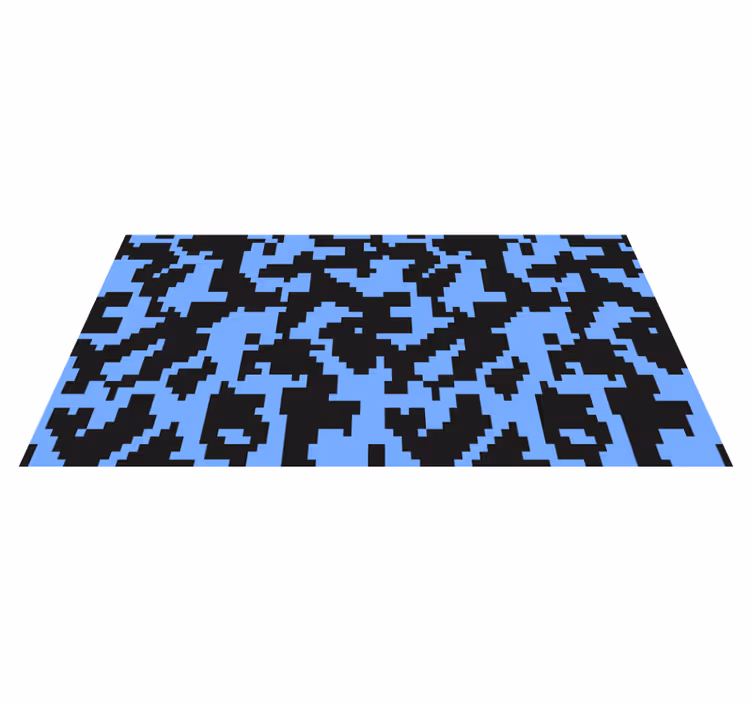 Tapete em vinil infantil padrão azul pixelado - TenStickers