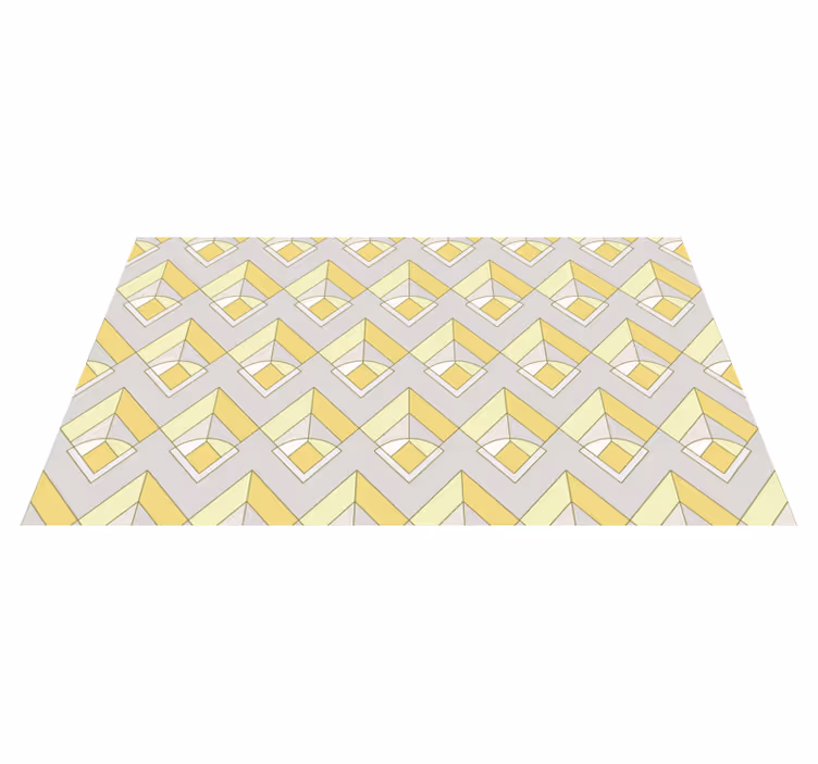 Tapete vinílico geométricas padrão amarelo e cinza - TenStickers