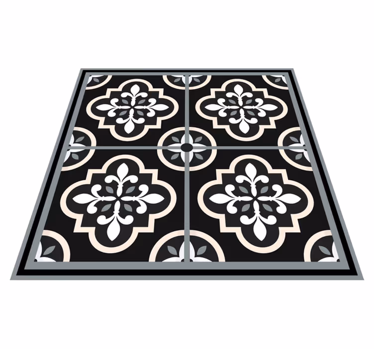 Tapete vinílico azulejos mosaico preto e branco - TenStickers