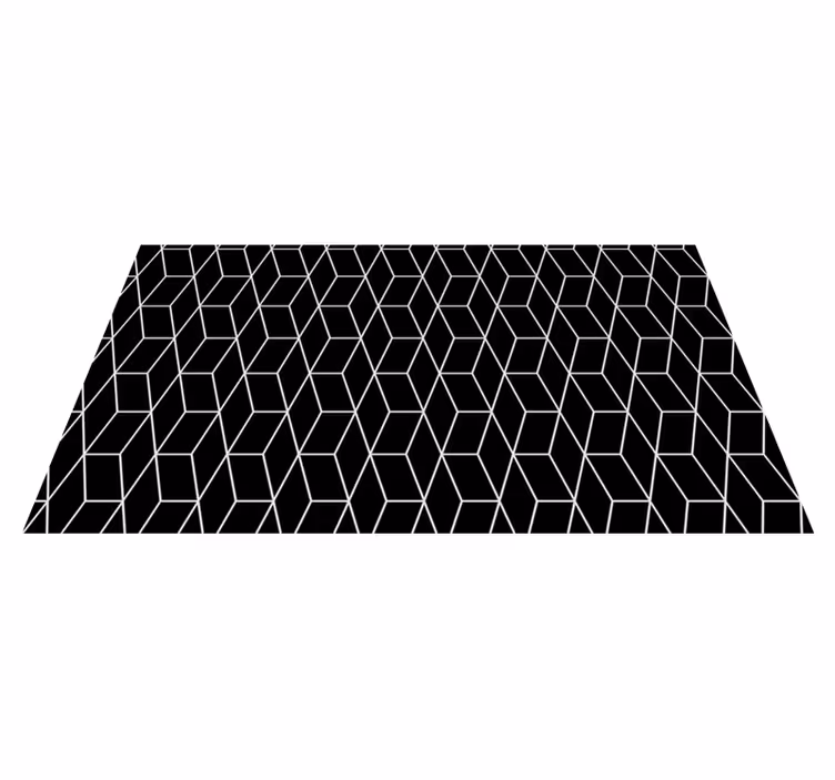 Tapete vinílico geométricas padrão hexagonal preto - TenStickers