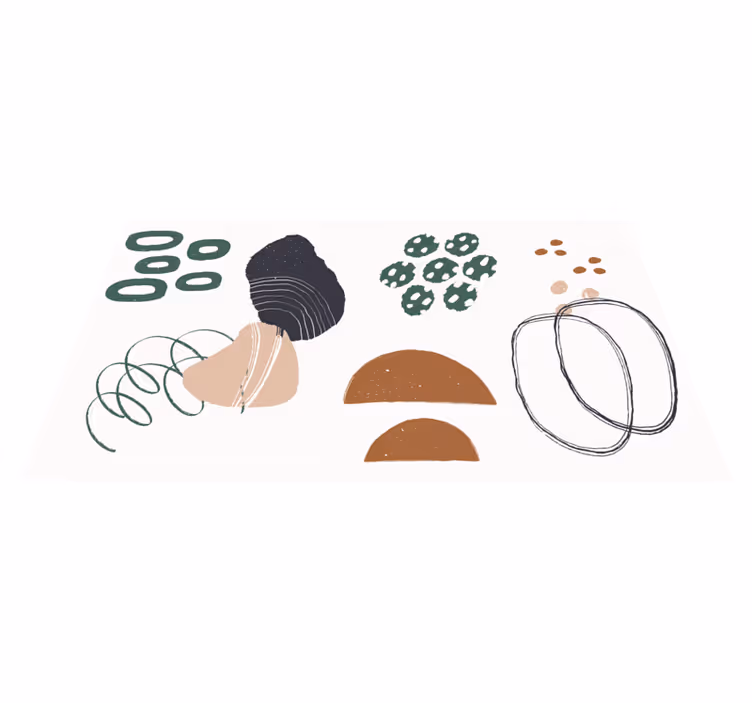 Tapete vinílico minimalista layout de formas abstratas - TenStickers