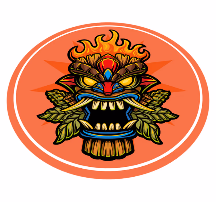 Tapete vinílico juvenil máscara tiki - TenStickers