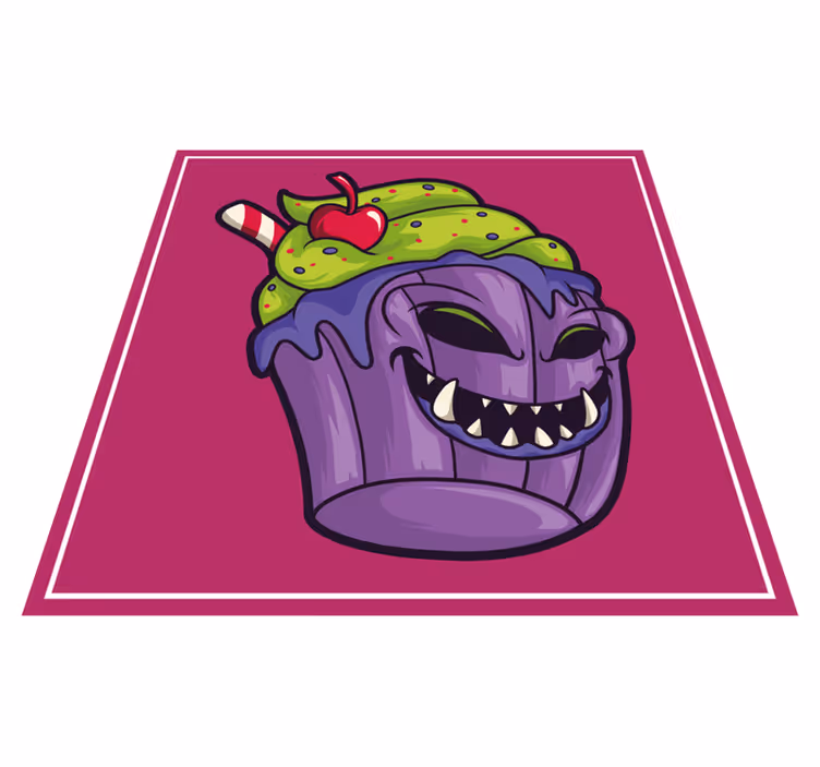 Tapete vinílico juvenil monstro de cupcake voraz - TenStickers