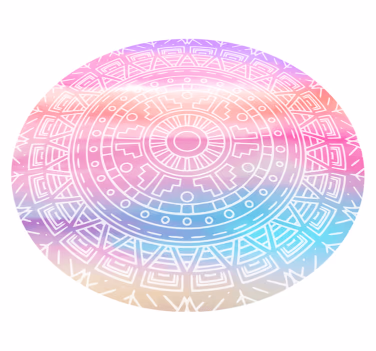 Tapete vinílico de mandala elemento geométrico animado - TenStickers